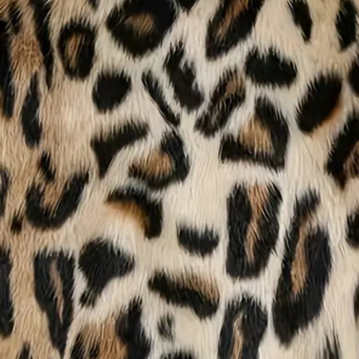 Drune | Winter Pelzmantel mit Leopardenmuster für Damen