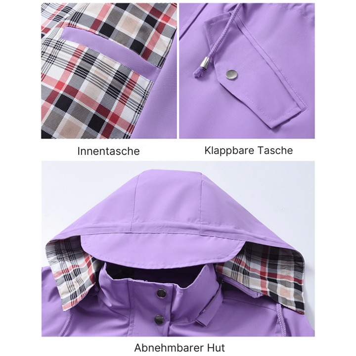 Drune | Funktionale Damenjacke mit Karomuster & wasserfestem Komfort