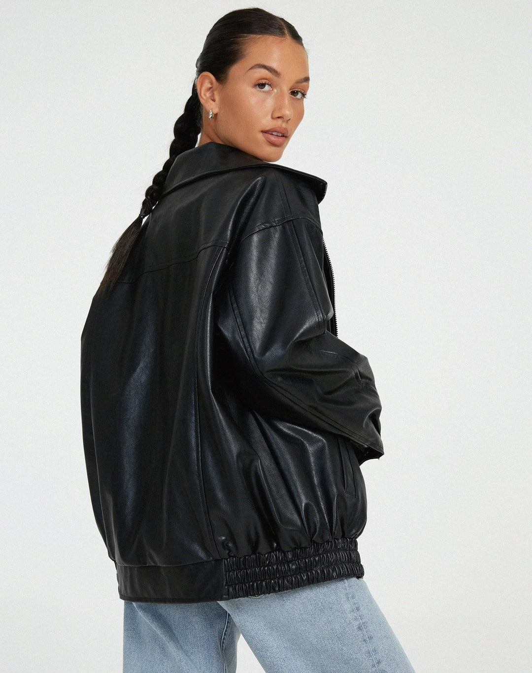Drune | Übergröße Pu Jacke Trendy Streetwear