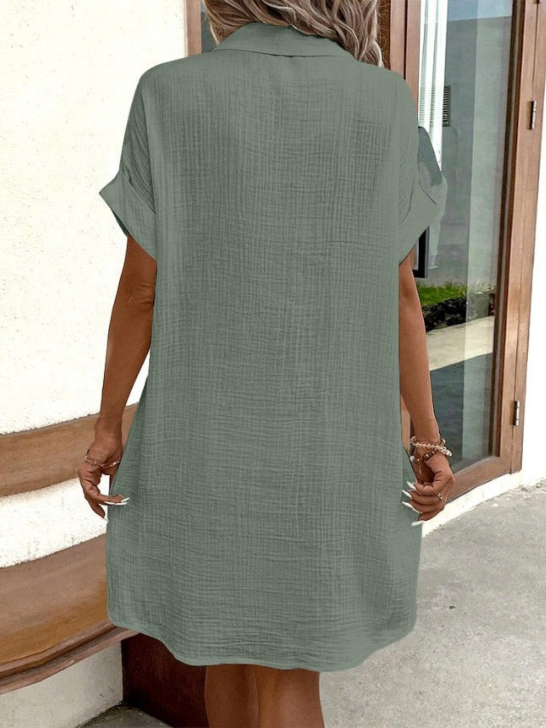 Drune | Schick Casual Stil Leinenkleid