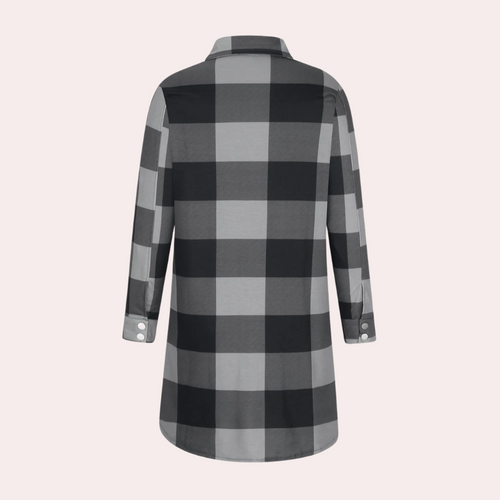 Drune | Kariertes Herbstjacke in Midilänge für Damen