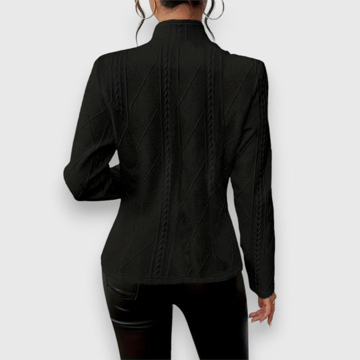 Drune | Ärmel Gestrickter Blazer für Den Winter Knopfschluss