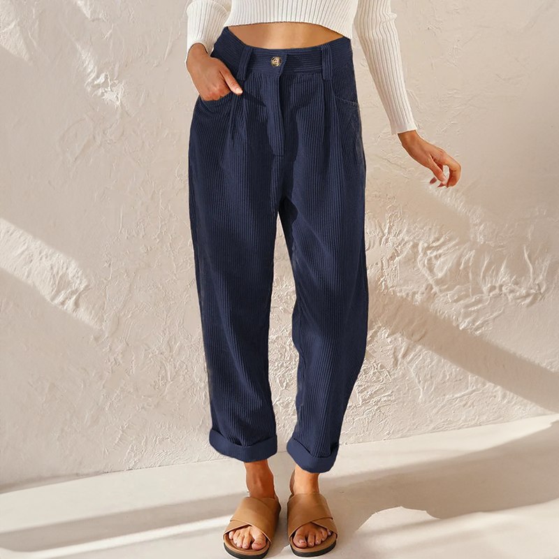 Drune - Lockere High Wait Cord Hose für Damen