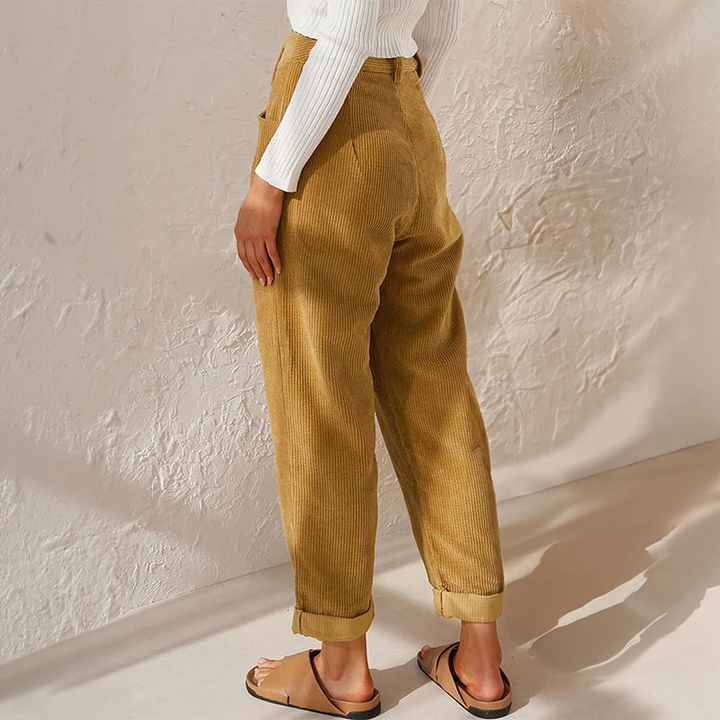 Drune - Lockere High Wait Cord Hose für Damen