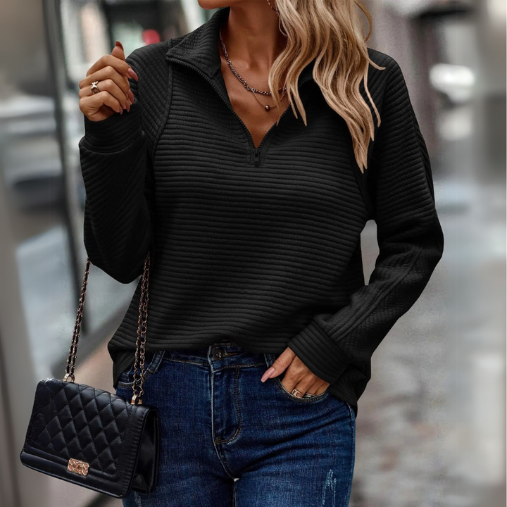 Drune | Chic Reißverschluss-Kragen Pullover