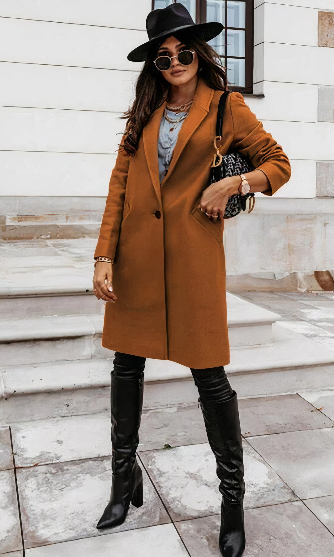 Drune | Elegante langer Mantel für Damen