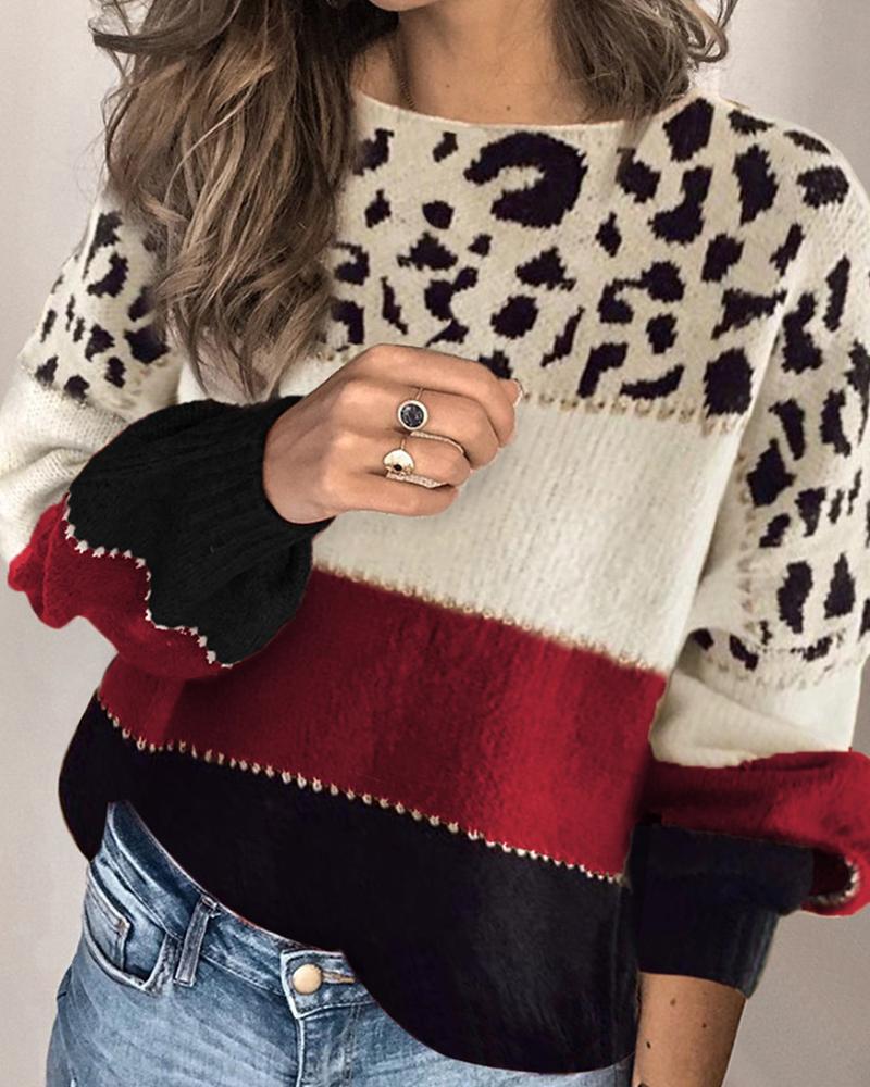 Drune | gestreiftes sweatshirt mit leopardenmuster