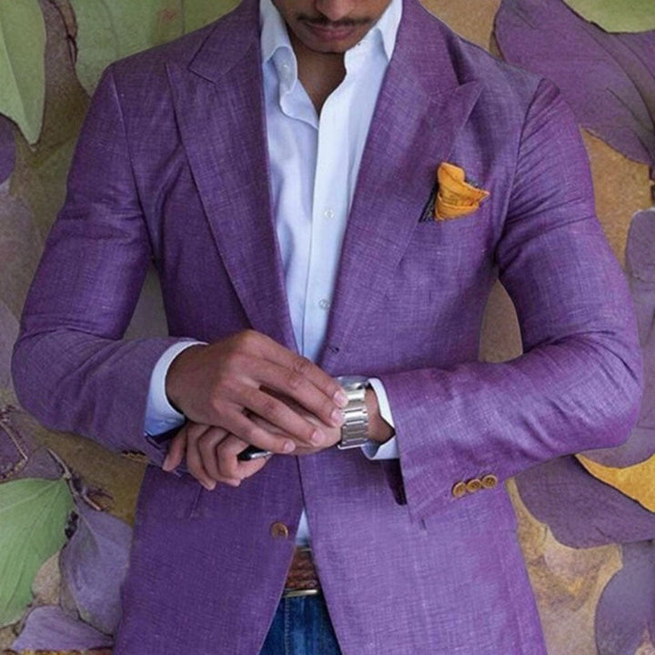 Drune | Herren Sakko in Leinenoptik - Slim Fit Blazer für Business & besondere Anlässe