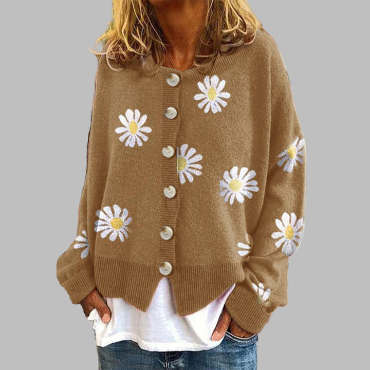 Drune | Blumen gestrickter Pullover für Damen