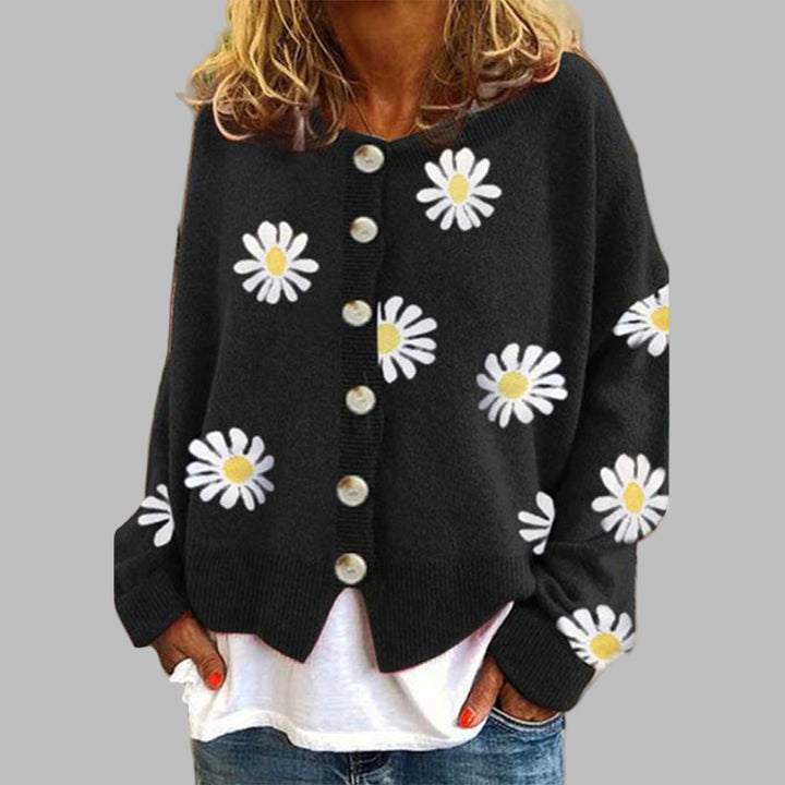 Drune | Blumen gestrickter Pullover für Damen