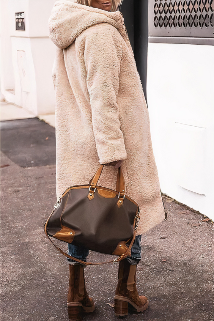 Drune | Damen Lange Gepolsterte Winter-Daunenjacke - Mit Kapuze