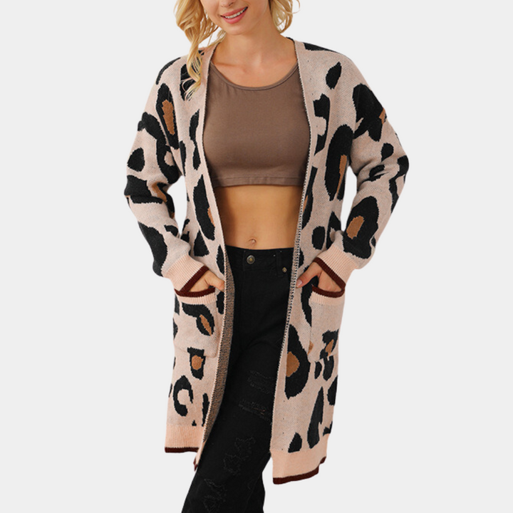 Drune | Elegante Strickjacke mit Leopardenmuster