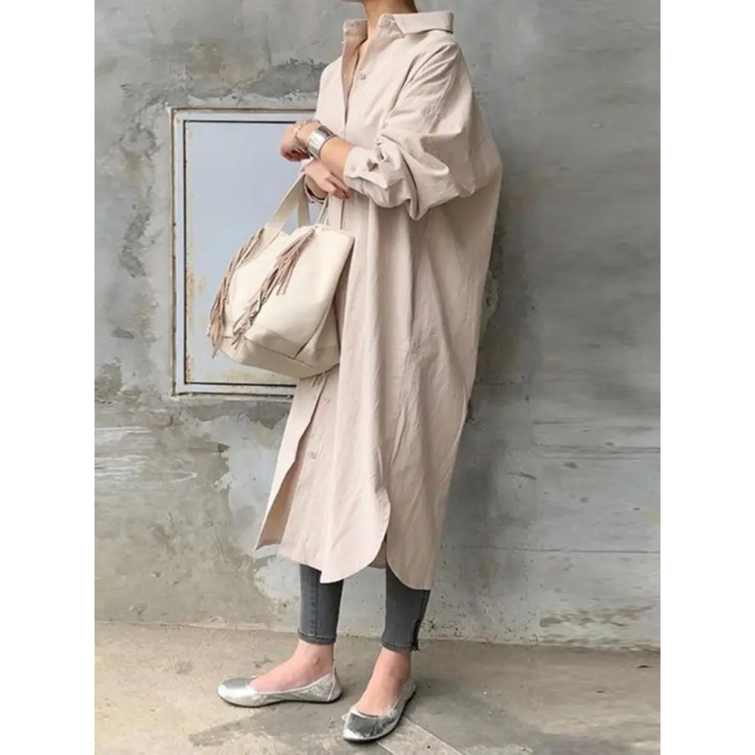 Drune | Einfarbiges Langes Blusenkleid Mit Kragen
