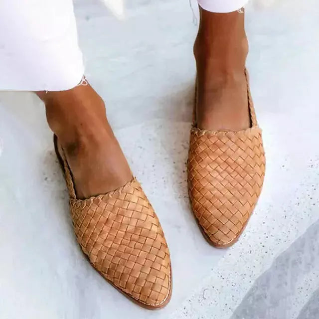 Drune Geflochtene Spitze Flache Schuhe