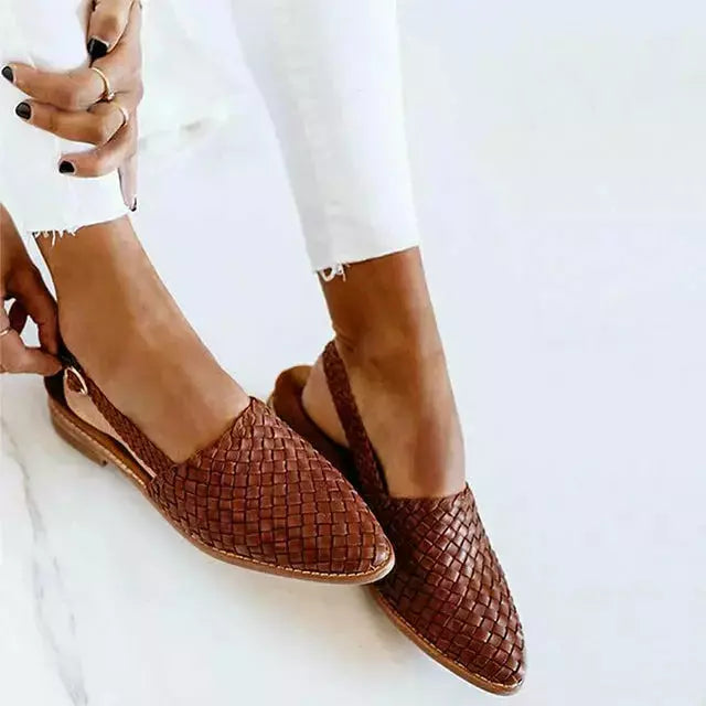 Drune Geflochtene Spitze Flache Schuhe