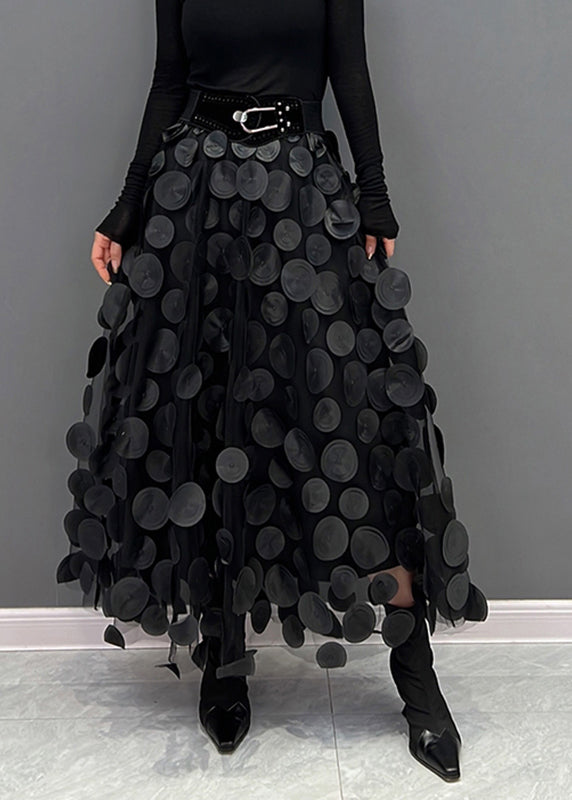 Damen Rock aus Tüll & Polka-Dot-Material mit Patchwork-Design & Schickem Look | Drune