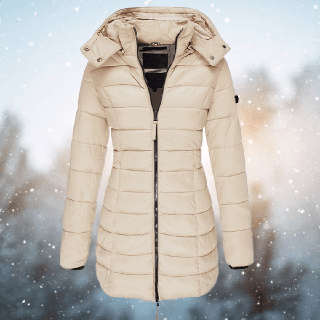 Drune | Elegante Lange Schwarze Daunenjacke Für Damen