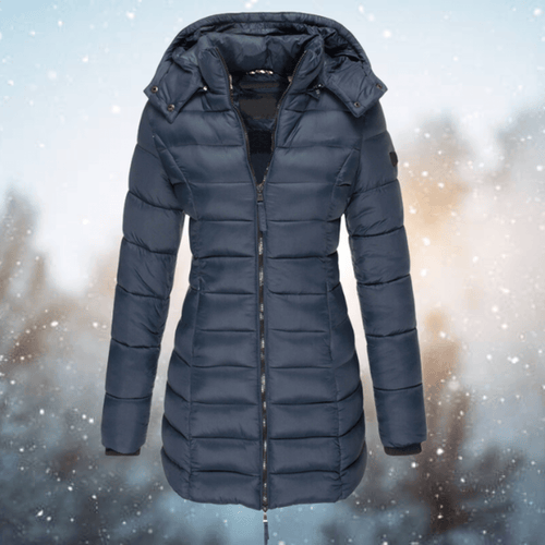 Drune | Elegante Lange Schwarze Daunenjacke Für Damen