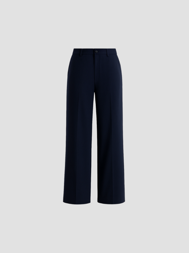 Drune | Damen Stoffhose mit Weitem Bein und Hoher Taille