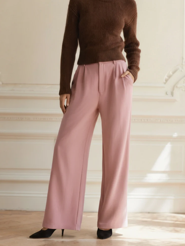 Drune | Damen Stoffhose mit Weitem Bein und Hoher Taille