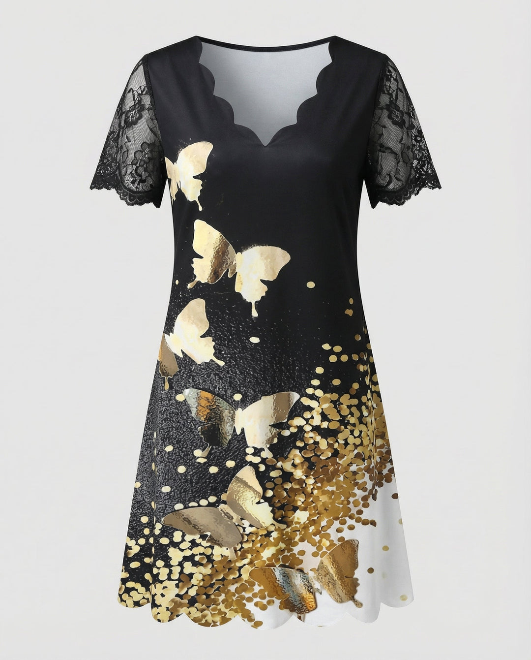 Elegantes Detail Kleid Damen | Drune