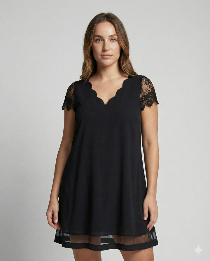 Elegantes Detail Kleid Damen | Drune