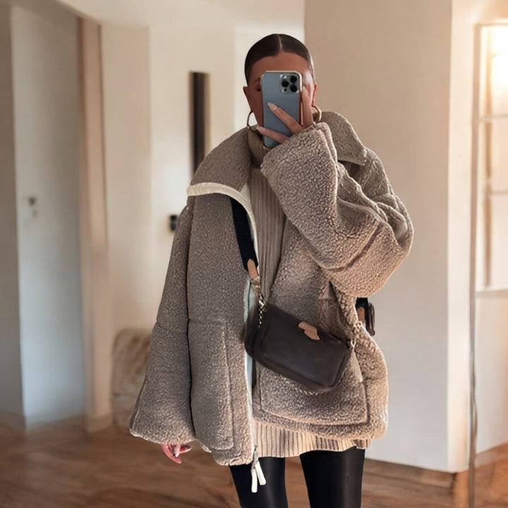 Drune | Elegante Oversized-Fleecejacke mit Stehkragen