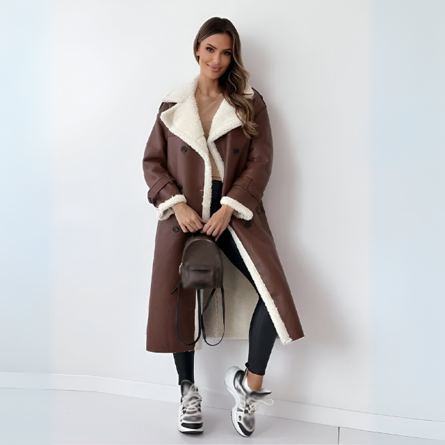 Drune | Winterjacke aus PU-Leder mit Fleecefutter