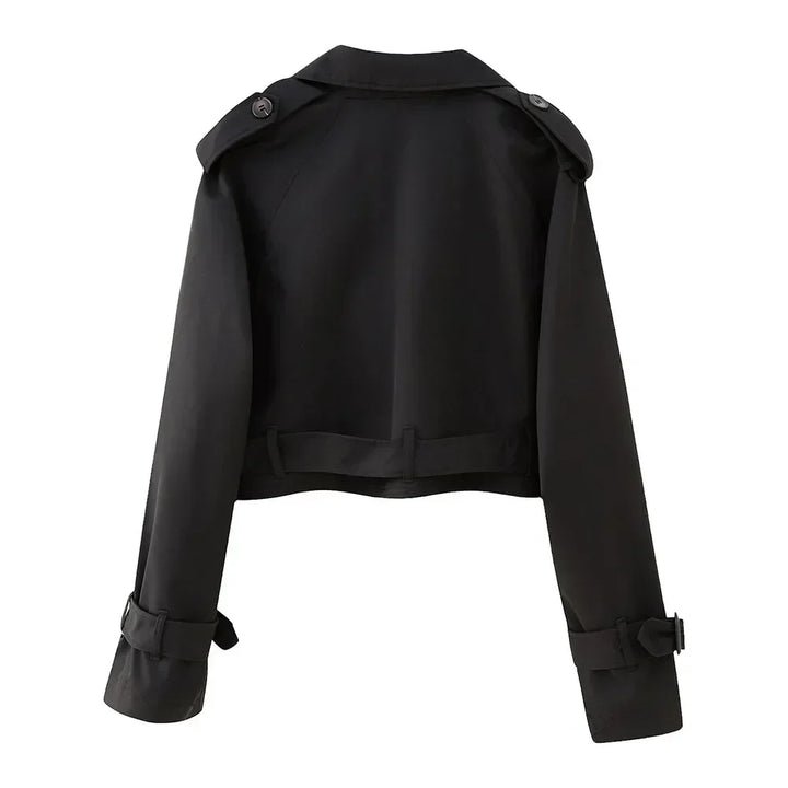Drune | Damen Cropped Jacke mit Gürtel