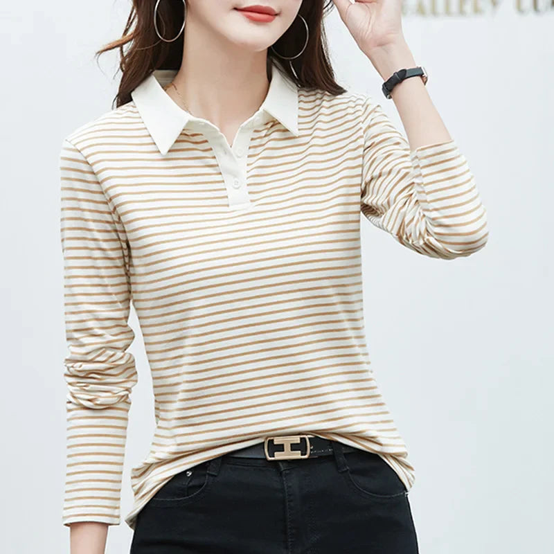 Drune | Langarm-Poloshirt Damen aus Baumwolle