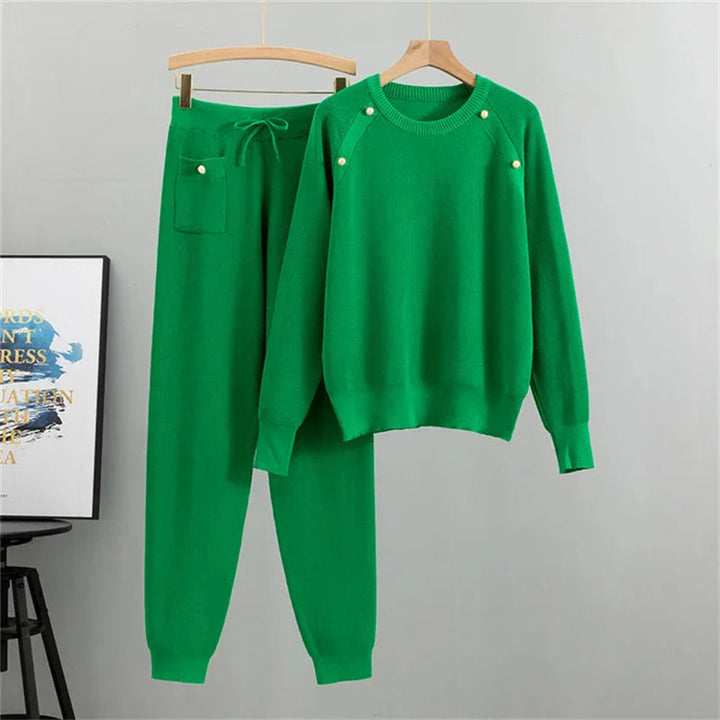 Drune | Strick-Loungewear Set mit Perlenakzenten
