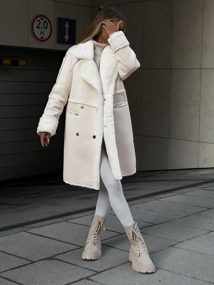 Drune | Eleganter Plus Size Mantel für Frauen - Wärmender Winterplüsch Revers