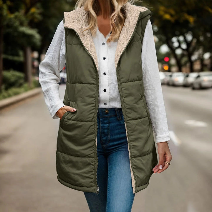 Drune | Damen Weste mit Fleece und Kapuze
