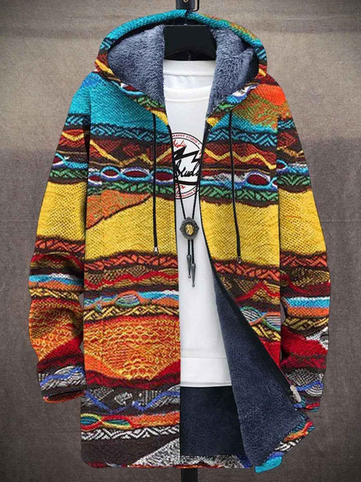 Drune | Künstlerische Strickjacke mit farbenfrohen Pinselstrichen