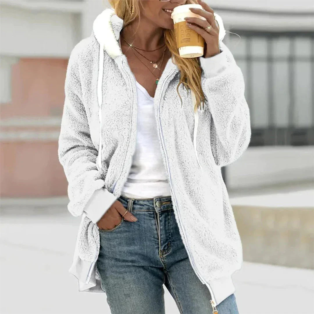 Drune | Kuschelige Damen Teddyjacke Mit Warmer Kapuze
