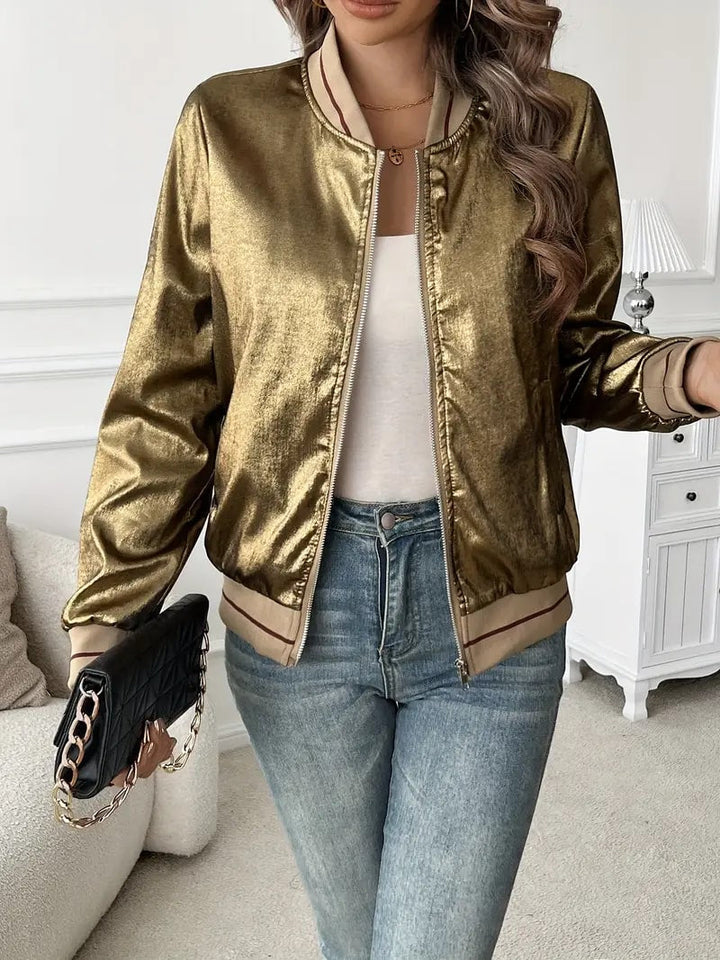 Drune | Metallic Bomberjacke