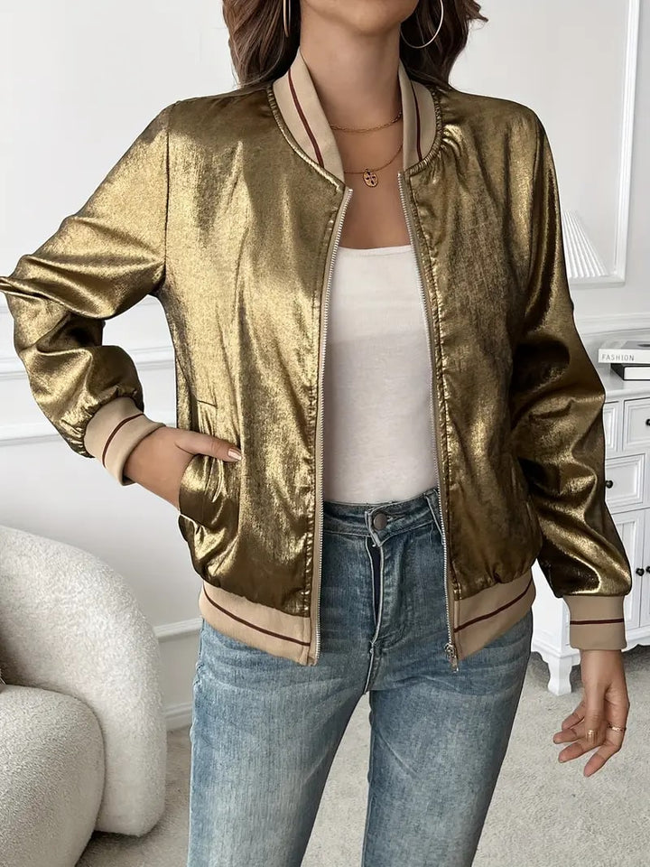 Drune | Metallic Bomberjacke