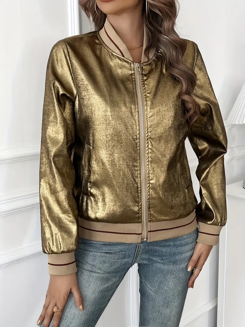 Drune | Metallic Bomberjacke