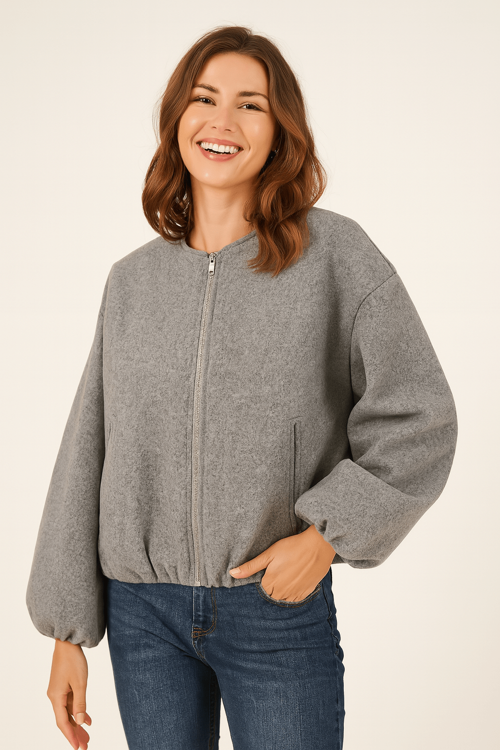 Drune | Reißverschlussjacke mit Ballonärmeln