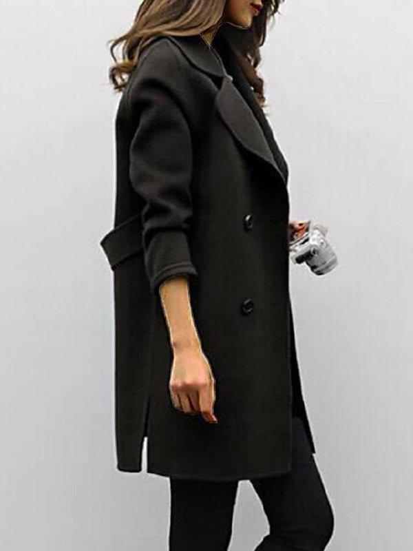 Drune | Eleganter Schwarzer Trenchcoat für Frauen - Zeitloser Winterstil