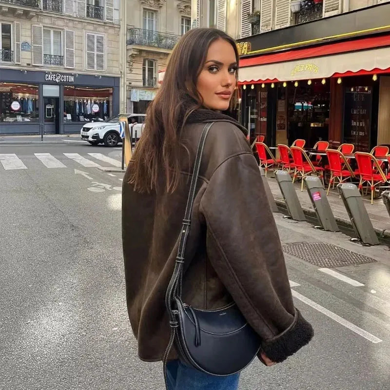 Drune | Premium Damen Lederjacke für eleganten Winterstil