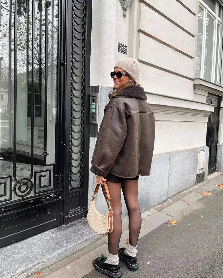 Drune | Premium Damen Lederjacke für eleganten Winterstil