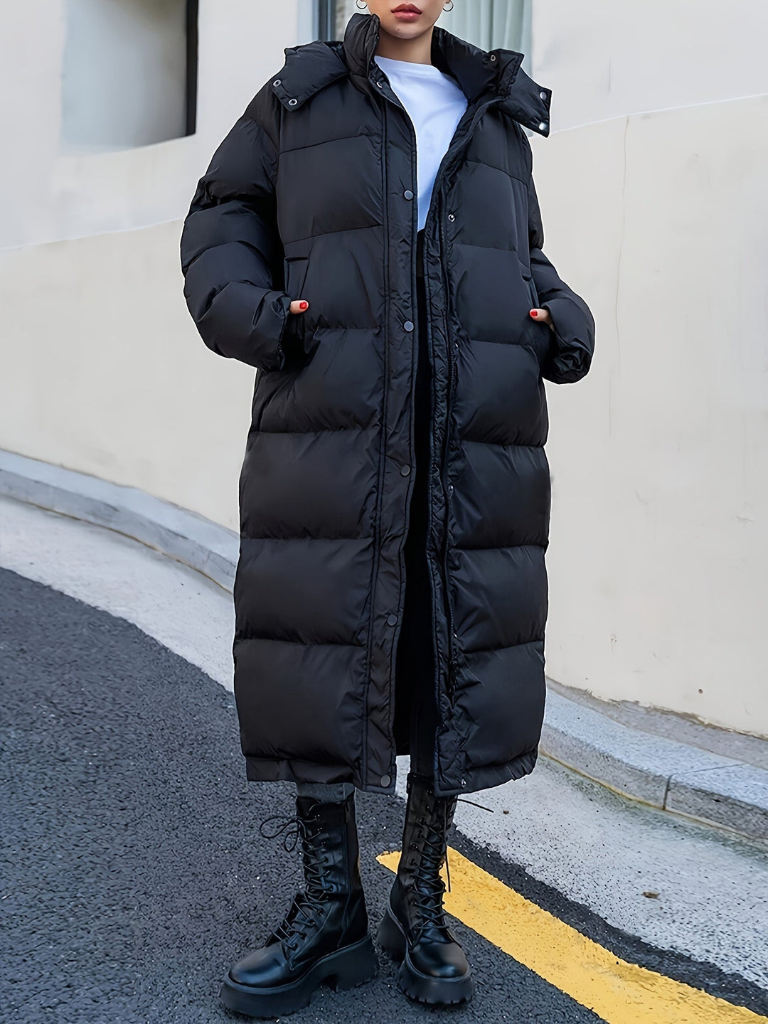 Drune | Gemütliche schwarze Pufferjacke für Frauen mit Winterisolierung