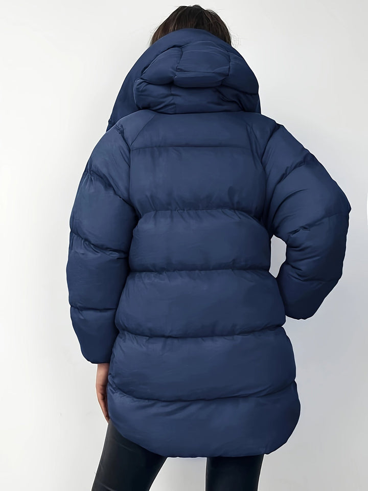 Drune | Damen kurze schwarze Pufferjacke mit warmer Isolierung