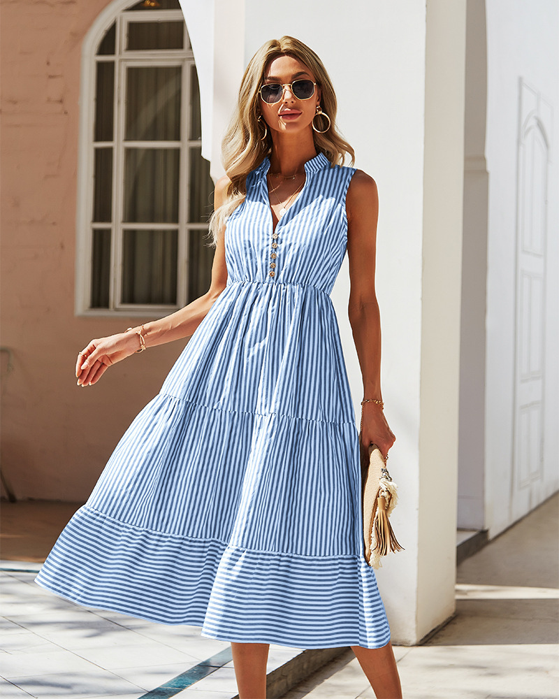 Drune | Gestreiftes Midikleid für Damen