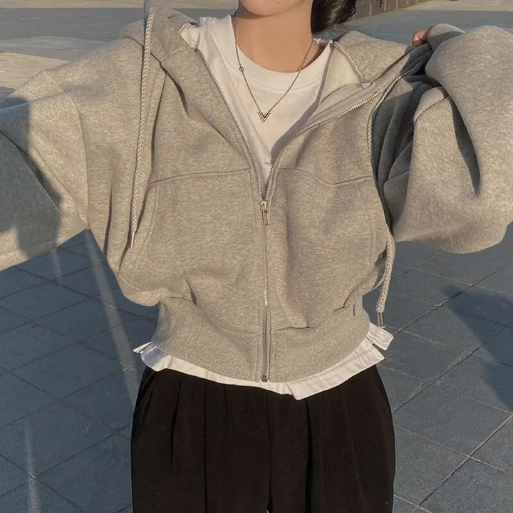 Drune | Übergrößer Hoodie mit Reißverschluss für Frauen
