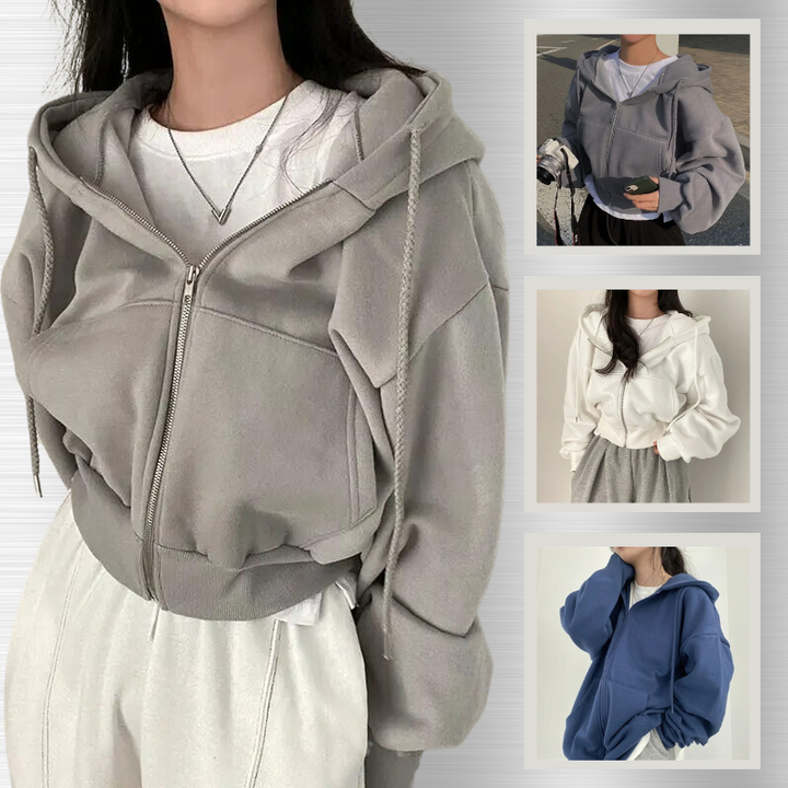 Drune | Übergrößer Hoodie mit Reißverschluss für Frauen