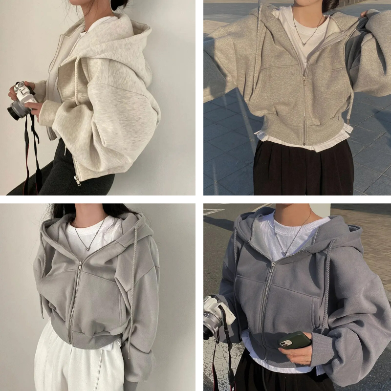 Drune | Übergrößer Hoodie mit Reißverschluss für Frauen