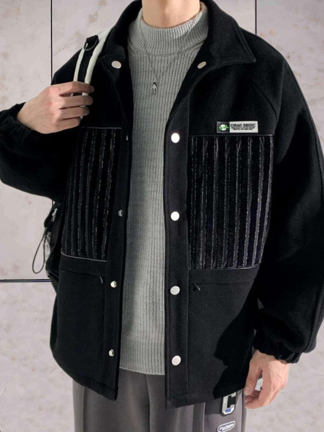 Drune | Einfache Einfarbige Jacke Mit Strumpfhosen