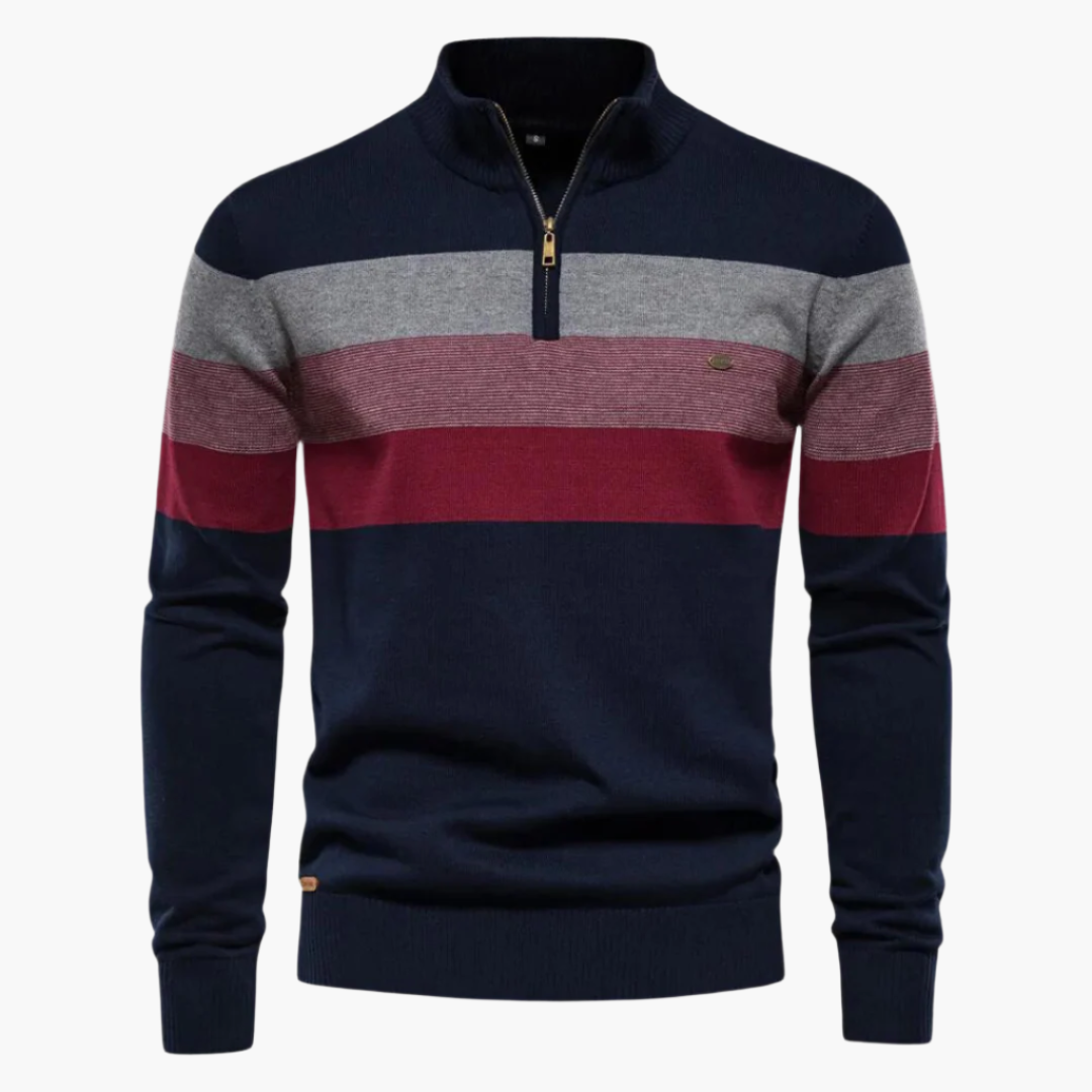 Drune | Strickpullover mit Viertelreißverschluss - Eleganter Feinstrick für Business & Freizeit